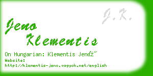 jeno klementis business card